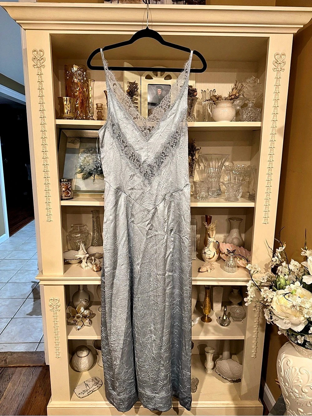 Free People Maybe Forever Maxi Dress in Icey Blue/Grey. Size 10.